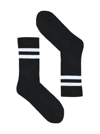 Chaussettes Rayures Blanc Sportive Longues 1