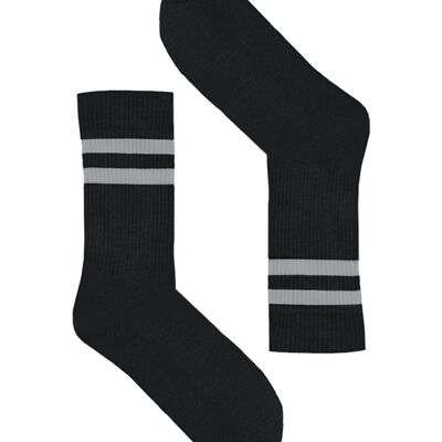 Socks Stripes Grey Sportive Long