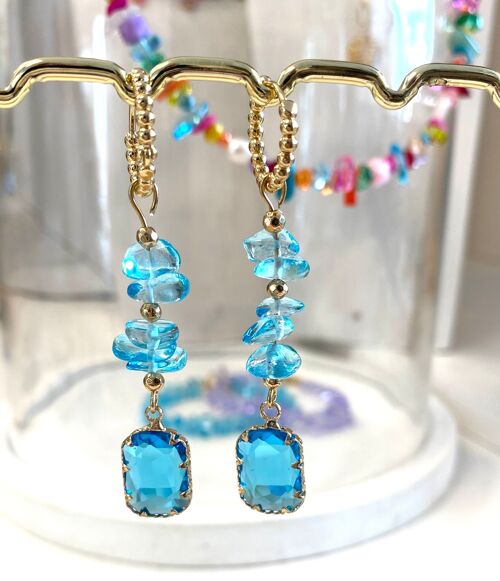 Earrings crystal/zirconia aqua