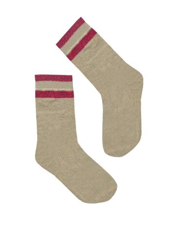 Chaussettes Rose Rayures Rouges 1