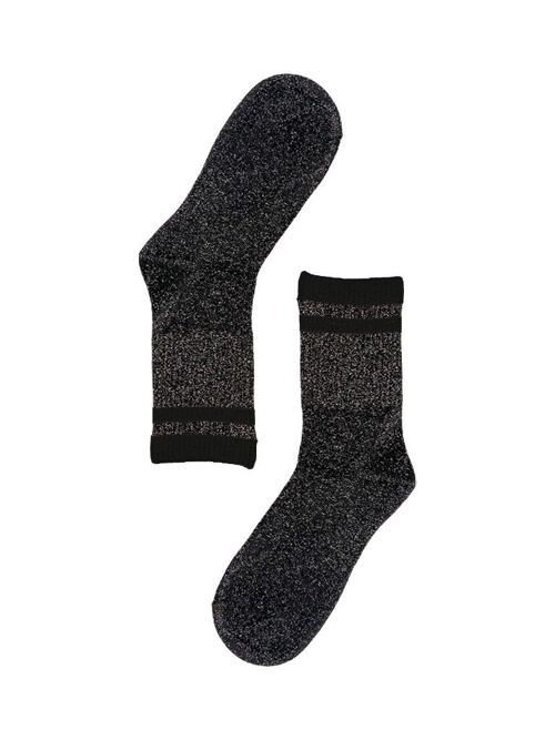 Socks Glitter Stripe Black