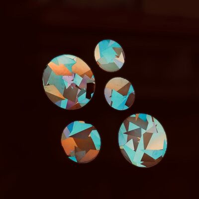 Set di vetrofanie con cerchi con effetto prismatico