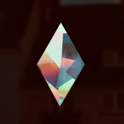 Window sticker large diamond with prismatic effect