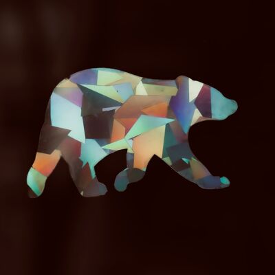 Window sticker bear with prismatic effect