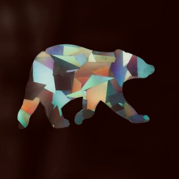 Autocollant pour fenêtre ours avec effet prismatique 1