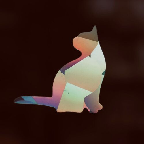 Fenstersticker Katze mit prismatischem Effekt