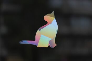 Sticker fenêtre chat effet prismatique 5