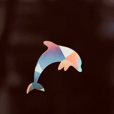 Window sticker dolphin with prismatic effect