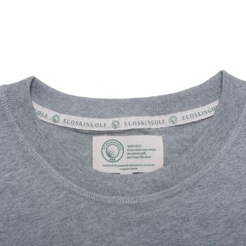 T-shirt en gris chiné modèle enfant Walrus avec imprimé moustache PrintGolf Ball sur la poitrine en 100% coton biologique de 230 grs 4