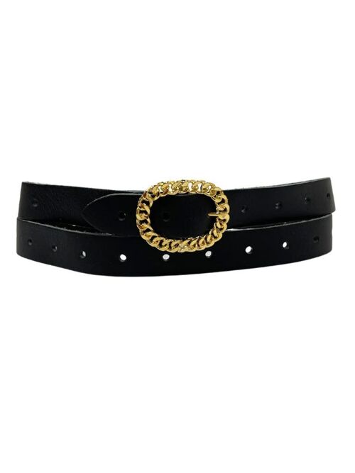 Leather belt Gold Chain