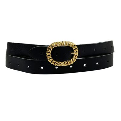 Leather belt Gold Chain