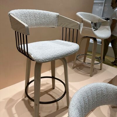 POLYESTER WOOD CHAIR 51X55X76.5 GRAY MB211708