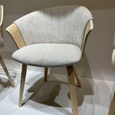 POLYESTER WOOD CHAIR 60X57.5X75 WHITE MB211709