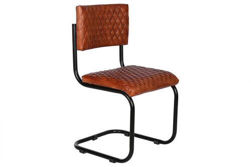 SILLA METAL PIEL 47X50X88 MARRON MB214157