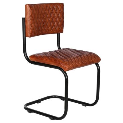 METAL LEATHER CHAIR 47X50X88 BROWN MB214157