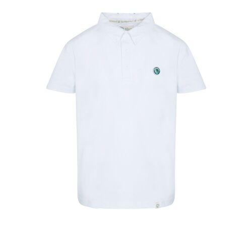 Polo manga corta en color blanco modelo Kids Tour – Niños en 100% algodón orgánico.