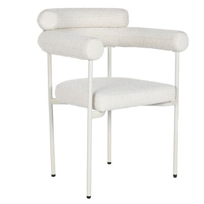 CHAISE MÉTAL POLYESTER 64X57X82 BOUCLE BLANCHE MB212042