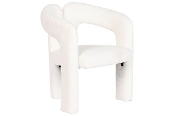 CHAISE MÉTAL POLYESTER 67X67X77 BOUCLE BLANCHE MB212037 1