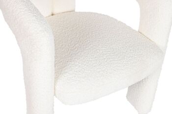 CHAISE MÉTAL POLYESTER 67X67X77 BOUCLE BLANCHE MB212037 3