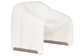 CHAISE MÉTAL POLYESTER 84X64X74 BOUCLE BLANCHE MB212036 1