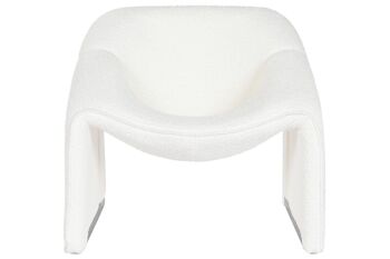 CHAISE MÉTAL POLYESTER 84X64X74 BOUCLE BLANCHE MB212036 2