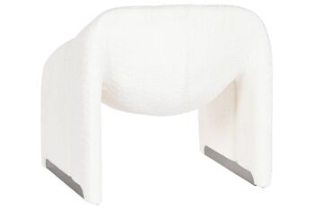 CHAISE MÉTAL POLYESTER 84X64X74 BOUCLE BLANCHE MB212036 3