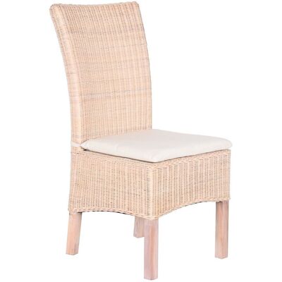 WICKER CHAIR HANDLE 50X63X103 WITH WHITE CUSHION MB213845