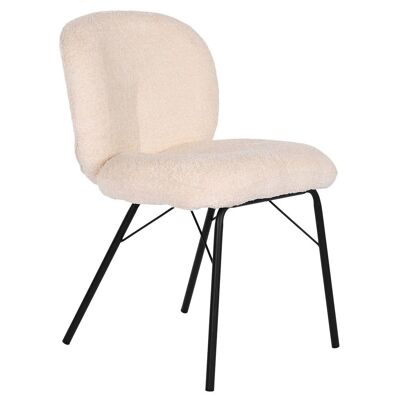 POLYESTER METAL CHAIR 52X60X80 BOUCLE CREAM MB210778
