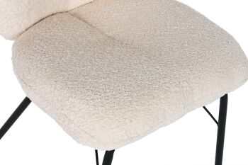 CHAISE MÉTAL POLYESTER 52X60X80 BOUCLE CRÈME MB210778 2