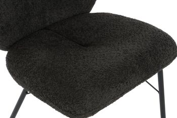 CHAISE MÉTAL POLYESTER 52X60X80 BOUCLE NOIR MB210779 4