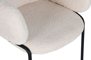 CHAISE MÉTAL POLYESTER 60X62X84 BOUCLE CRÈME MB210772 2