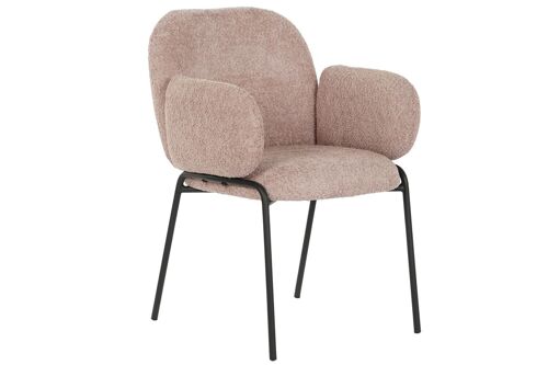 SILLA POLIESTER METAL 60X62X88 BOUCLE ROSA MB210773