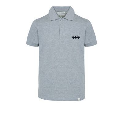 Macth Play short sleeve polo shirt in gray melange in 100% organic cotton