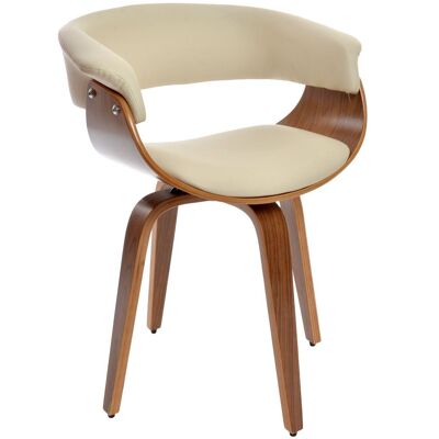 CHAIR PU WALNUT 61X46X78 SWIVEL CREAM MB208337