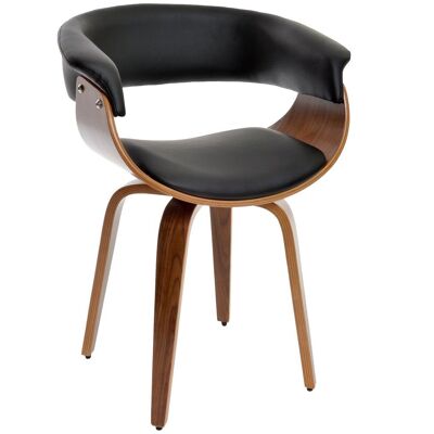 CHAIR PU WALNUT 61X46X78 SWIVEL BLACK MB208342