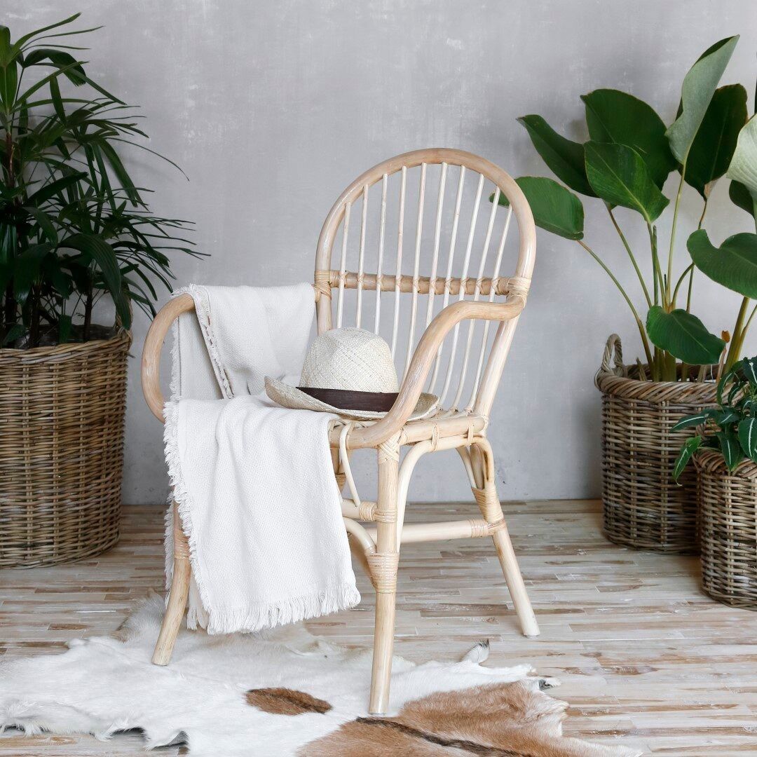 SEDIA IN RATAN 57X60X90 CON CUSCINO NATURALE MB213849