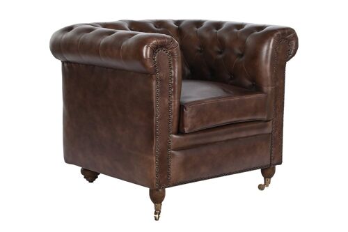 SILLON PIEL 84X77X79 CHESTER MARRON OSCURO MB208646