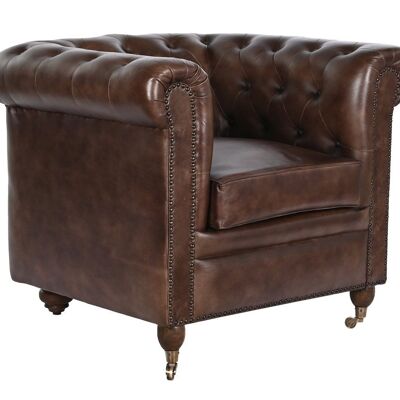 LEATHER ARMCHAIR 84X77X79 CHESTER DARK BROWN MB208646