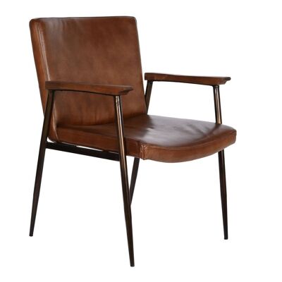 IRON LEATHER ARMCHAIR 60X67X83 BROWN MB208638