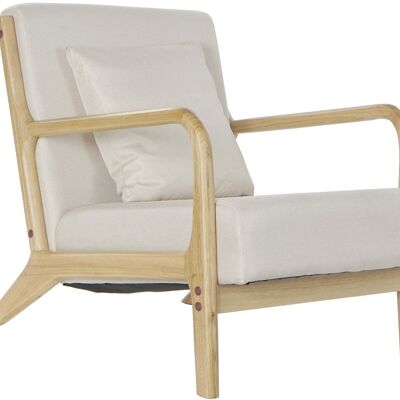 FAUTEUIL MDF POLYESTER 65X77X73 COUSSIN BEIGE MB198899