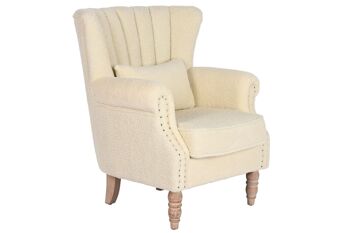 FAUTEUIL POLYESTER HÉVÉA 73X65X87 MOUTON MB211199 1