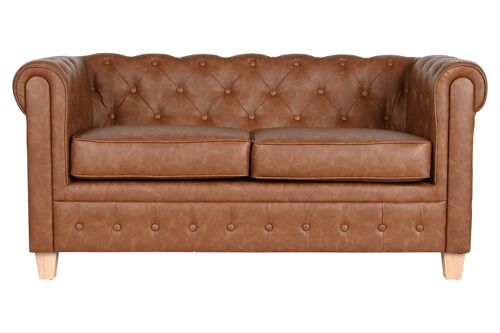 SOFA POLIESTER MADERA 151X79X70 2 PLAZAS MARRON MB210590