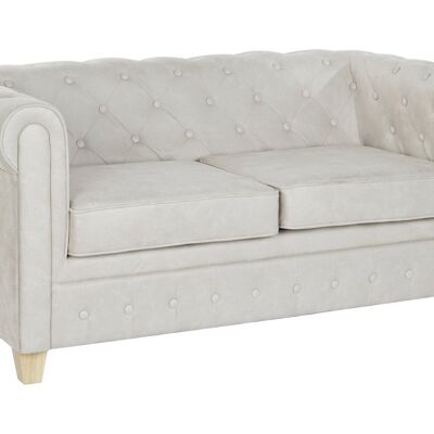 POLYESTER WOODEN SOFA 151X80X70 CAPITONE WHITE MB205534
