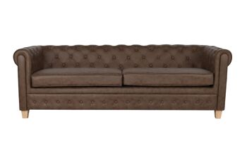 CANAPÉ BOIS POLYESTER 216X78X70 3 PLACES MARRON MB211002 1