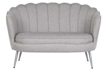 CANAPÉ MÉTAL POLYESTER 130X77X83 GRIS MB210575 1