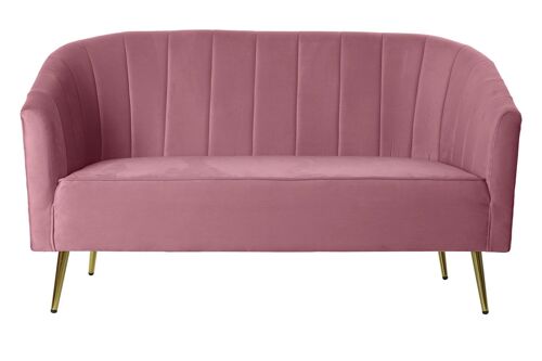 SOFA POLIESTER METAL 140X77X81 ROSA MB190846