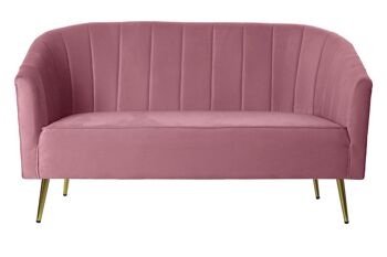 CANAPÉ POLYESTER MÉTAL 140X77X81 ROSE MB190846 1