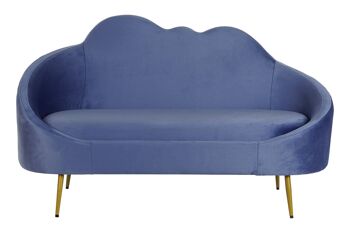 CANAPÉ MÉTAL POLYESTER 155X75X92 BLEU NUAGE MB205763 6