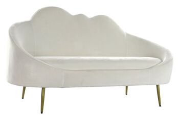 CANAPÉ MÉTAL POLYESTER 155X75X92 NUAGE BLANC MB205762 6