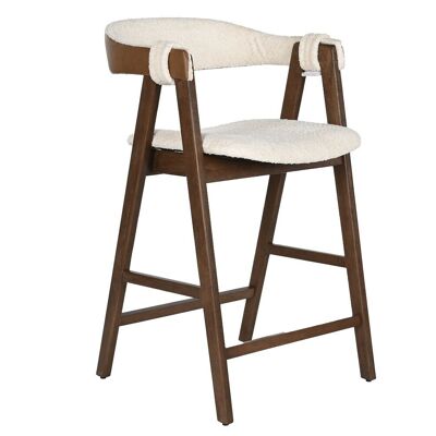 RUBBER WOODEN STOOL 54X58X86 WHITE LOOP MB211728